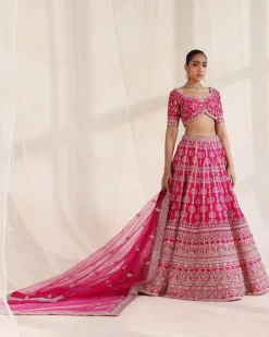 Aarya Fuchsia Embroidered Lehenga Set