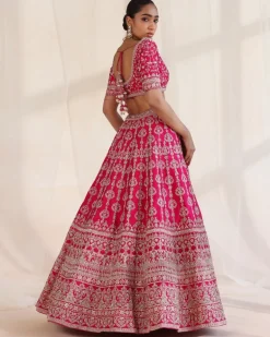 Aarya Fuchsia Embroidered Lehenga Set