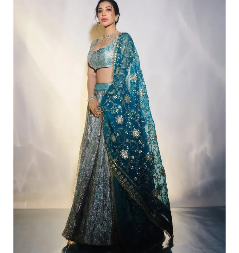 Aasmani Lampi Lehenga Set