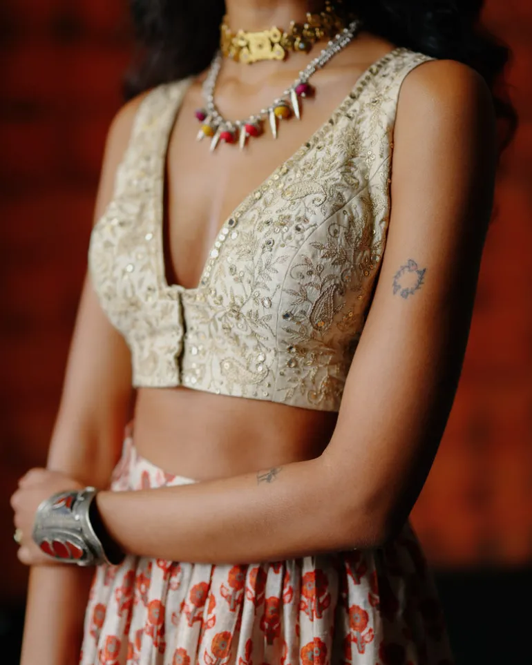 Adhira Pearl Lehenga Set