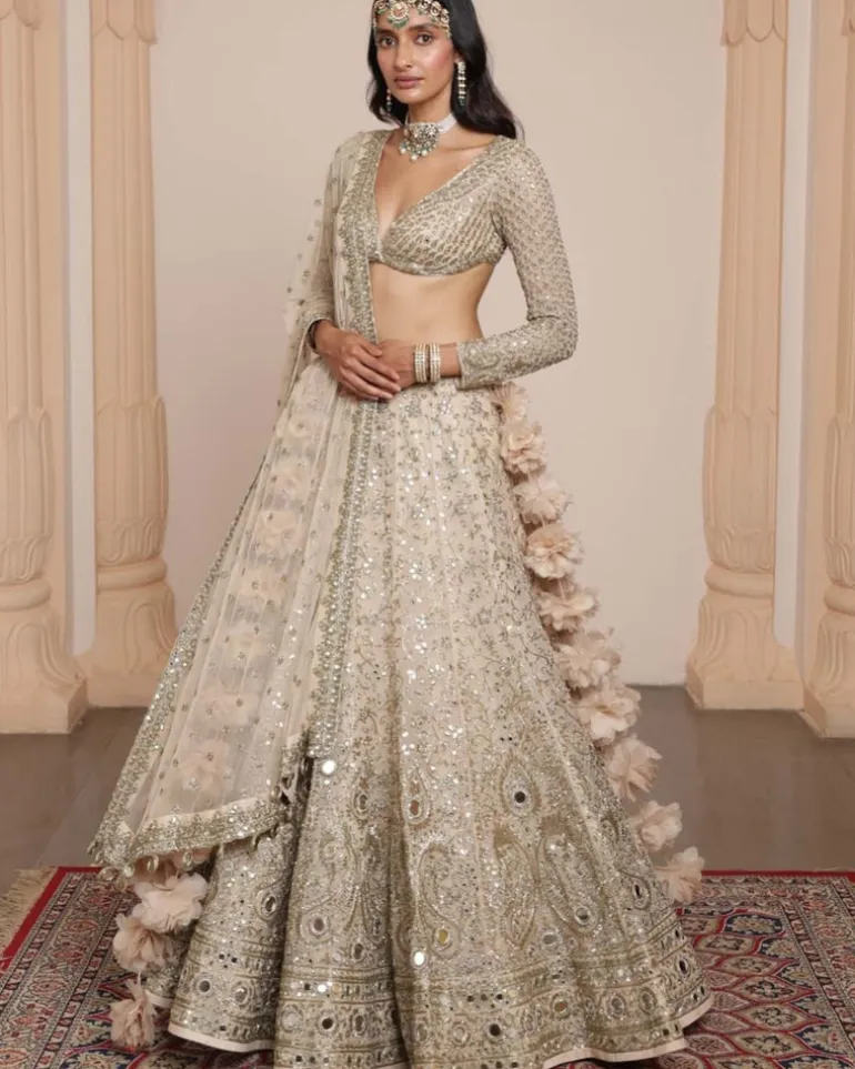 All Gold Sand Paisley Lehenga Set