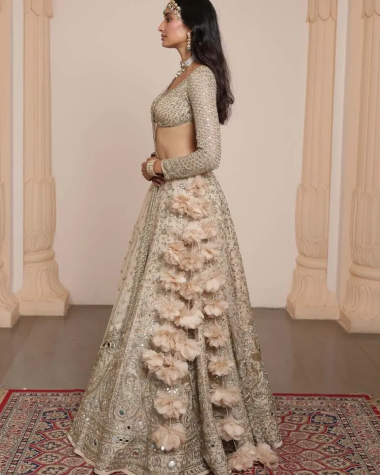 All Gold Sand Paisley Lehenga Set
