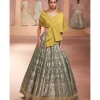 Amira Mint Mustard Lehenga Set