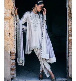 Anandika Beige Embroidered Tunic Set