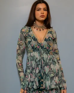 Antique Embroidered Peplum Set