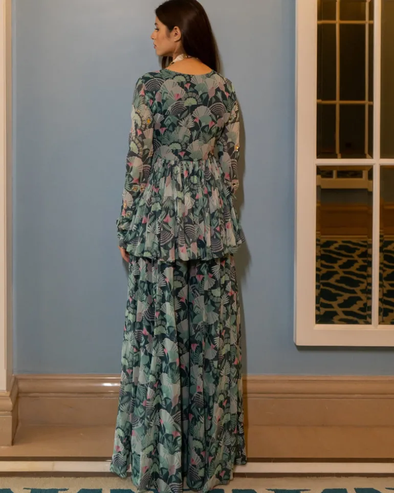 Antique Embroidered Peplum Set