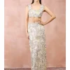 Applique Embroidered Blouse And Skirt Set
