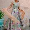 Aqua Jacket Anarkali Set