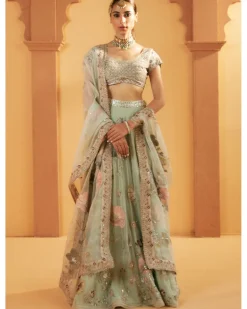 Aquamarine Embroidered Lehenga Set