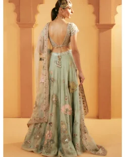 Aquamarine Embroidered Lehenga Set