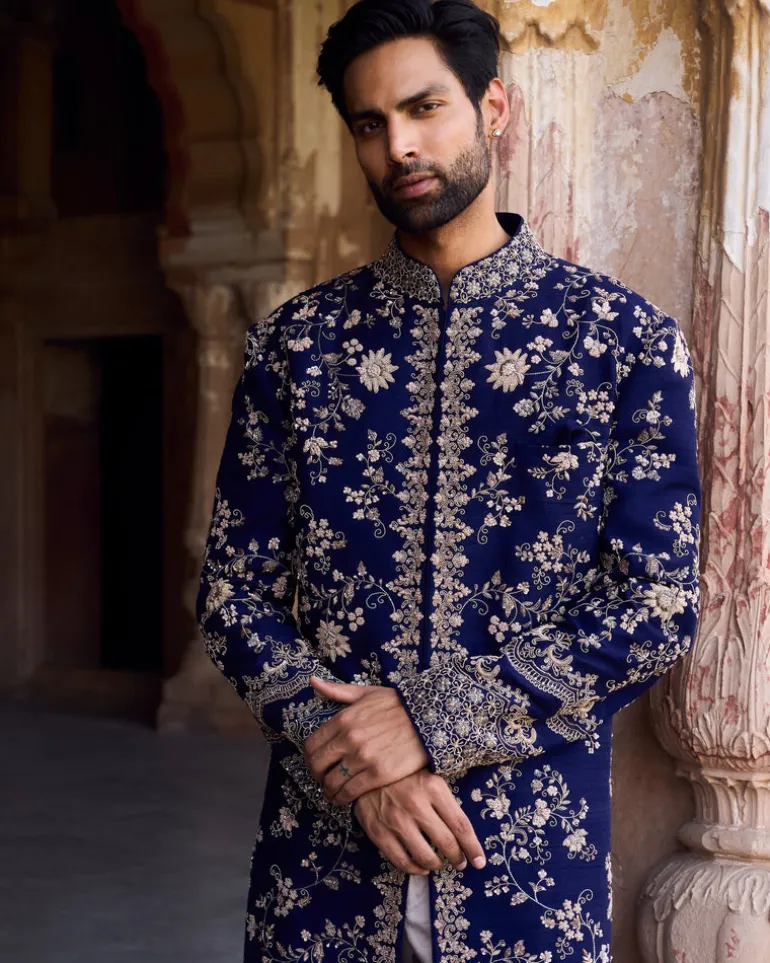 Araav Silk Sherwani Set