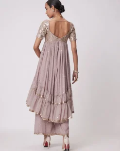 Ash Pink High Low Kurta Set