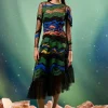 Aurorays Patch Tulle Dress