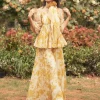 Aveza Yellow Peplum Set
