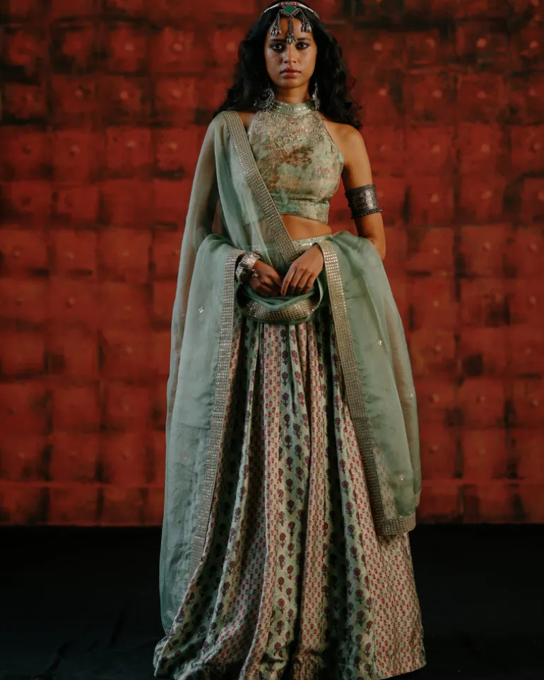 Avocado Lehenga Set