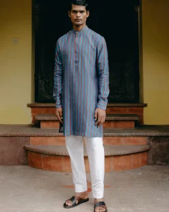 Azure Blue Printed Kurta Set