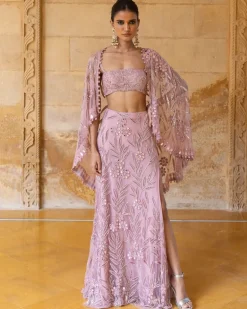 Baby Orchid Embroidered Skirt Set