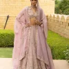 Baby Orchid Mirror & Thread Embroidered Lehenga Set