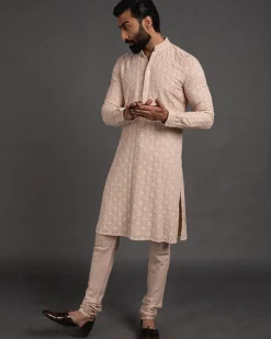 Beige Churidaar With Kurta Set