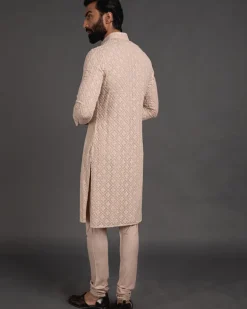 Beige Churidaar With Kurta Set