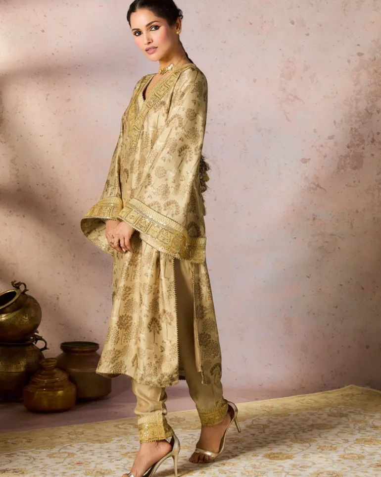 Beige Midnight Maze Tunic Set