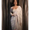Beige Palm Sari Set