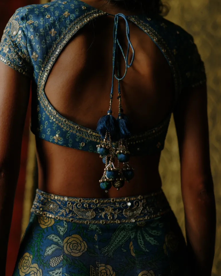Beryl Indigo Lehenga Set
