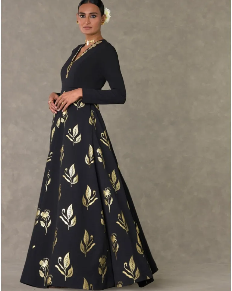 Black All In Bloom Anarkali