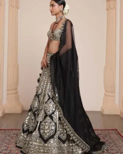 Black & Gold Mirror Lehenga Set