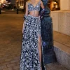 Black & Silver Skirt Set