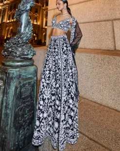 Black & Silver Skirt Set