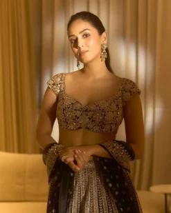 Black And Gold Embroidered Lehenga Set