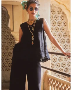 Black Cami Top & Trouser Set