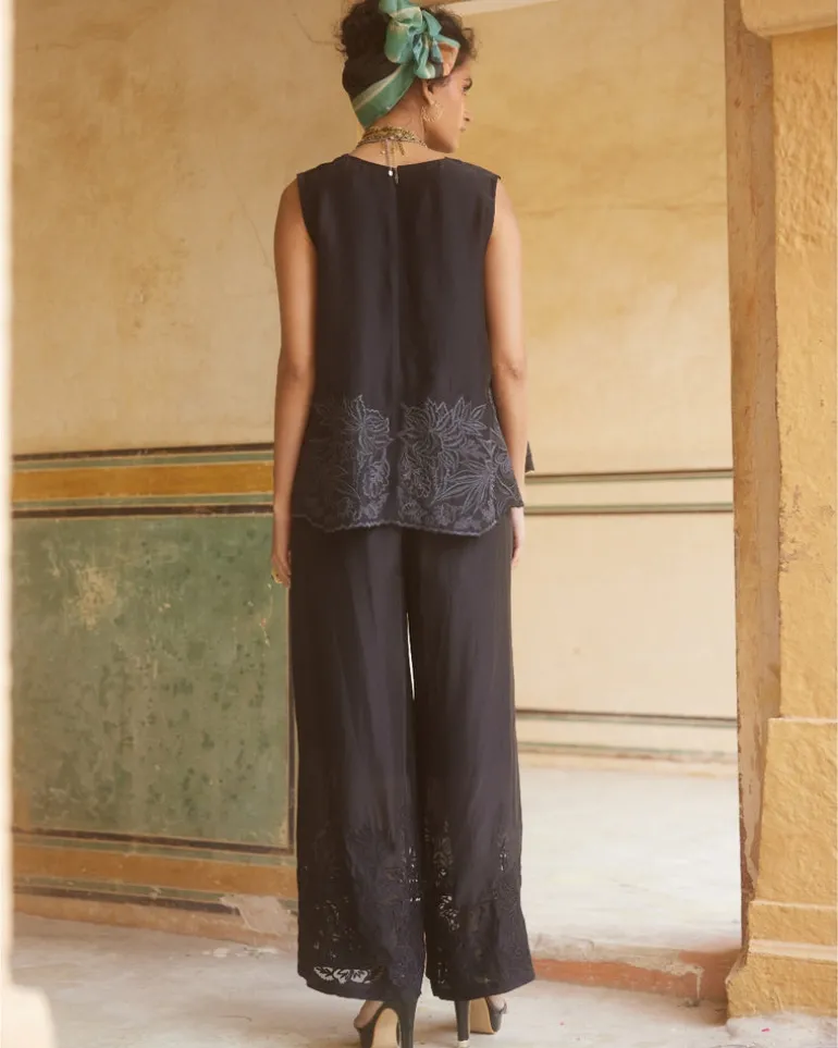 Black Cami Top & Trouser Set