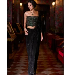 Black Corset Sari