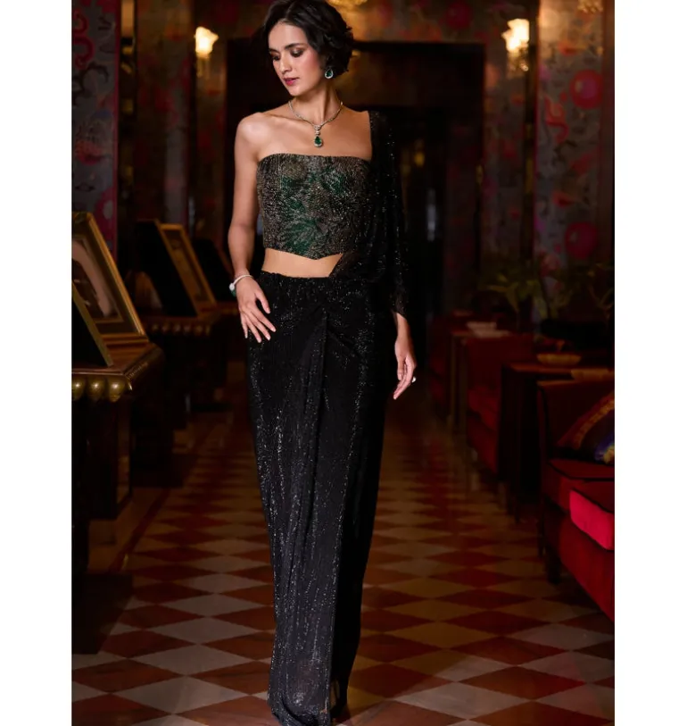 Black Corset Sari