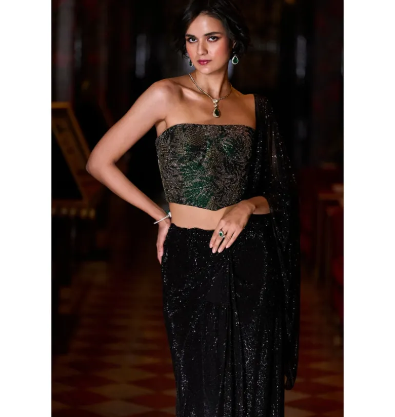 Black Corset Sari