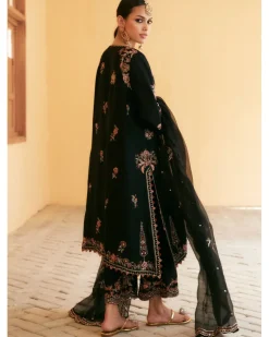 Black Embroidered Kurta Set