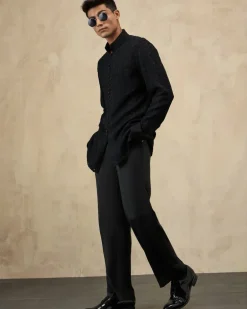 Black Front Luppi Button Kurta Set