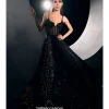 Black Georgette Corset Gown