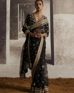 Black Gota & Dabka Work Sari