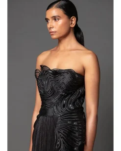 Black Jersey Draped Dress