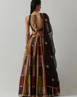 Black Metallic Lehenga Set