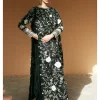 Black Organza Side Slit Gown