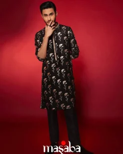 Black Periwinkle Kurta
