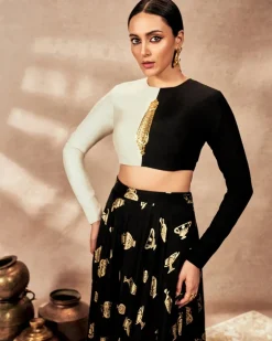 Black Potters Touch Skirt Set
