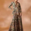 Black Sharara With A Peplum Kurta
