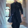 Black Swaroski Embroidered Sherwani
