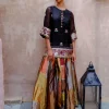 Black Tissue Sharara Set