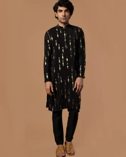 Black Tribal Pillar Kurta